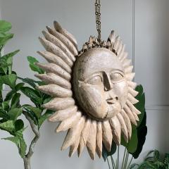 19th Century Double Sided Carved Wooden Sun - 3032232