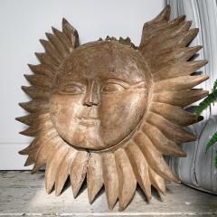 19th Century Double Sided Carved Wooden Sun - 3032238