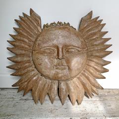 19th Century Double Sided Carved Wooden Sun - 3032239