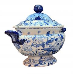 19th Century Dresden Opaque China Blue White Soup Tureen Staffordshire - 4549126