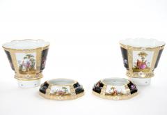 19th Century Dresden Porcelain Gilt Painted Decorative Cachepots - 4707736