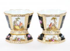 19th Century Dresden Porcelain Gilt Painted Decorative Cachepots - 4707741