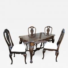 19th Century Dutch Library Table Desk and Four Chairs - 280198