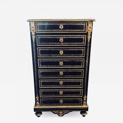 19th Century Edwardian Bouille Inlaid and Bronze Mounted Abattant Chest Desk - 1298431