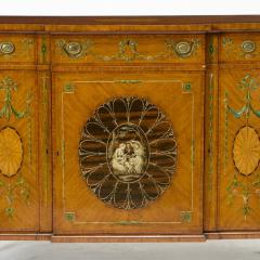19th Century Edwardian Calamander Tulipwood Inlaid Painted Satinwood Sideboard - 4462257