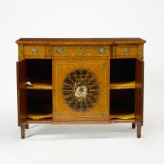 19th Century Edwardian Calamander Tulipwood Inlaid Painted Satinwood Sideboard - 4462263