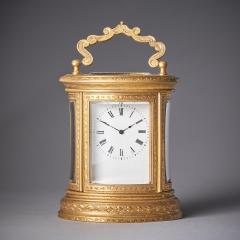 19th Century Eight Day Miniature Gilt Brass Carriage Clock with Original Case - 3127282