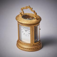 19th Century Eight Day Miniature Gilt Brass Carriage Clock with Original Case - 3127284