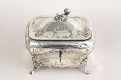 19th Century Embossed Silver Jewelry Box Diana Head Hallmark Austria ca 1870 - 4524031