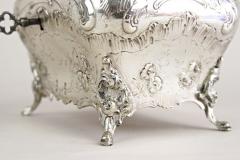 19th Century Embossed Silver Jewelry Box Diana Head Hallmark Austria ca 1870 - 4524034