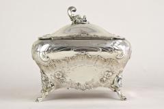 19th Century Embossed Silver Jewelry Box Diana Head Hallmark Austria ca 1870 - 4524038