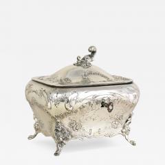 19th Century Embossed Silver Jewelry Box Diana Head Hallmark Austria ca 1870 - 4526252
