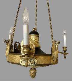 19th Century Empire Chandelier with Full Figure Swan Arms - 2972198