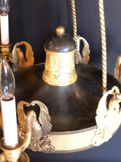 19th Century Empire Chandelier with Full Figure Swan Arms - 2972207