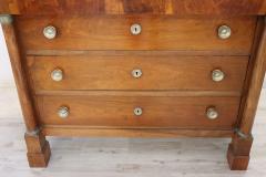 19th Century Empire Solid Walnut Commode or Chest of Drawers - 2269097