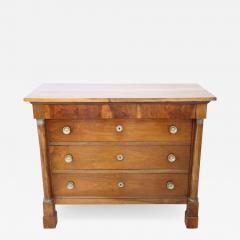 19th Century Empire Solid Walnut Commode or Chest of Drawers - 2271535