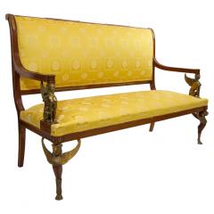 19th Century Empire Style Gilt Bronze Mounted Settee Sofa - 2785645