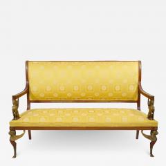 19th Century Empire Style Gilt Bronze Mounted Settee Sofa - 2791320