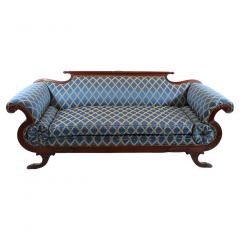 19th Century Empire Style Mahogany Framed Upholstered Sofa - 2785959