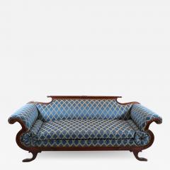 19th Century Empire Style Mahogany Framed Upholstered Sofa - 2791324