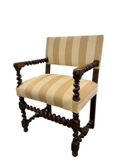 19th Century English Barley Twist Armchair and Footstool - 4201818