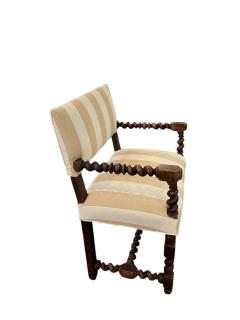 19th Century English Barley Twist Armchair and Footstool - 4201819