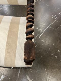 19th Century English Barley Twist Armchair and Footstool - 4201821