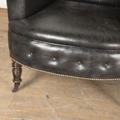 19th Century English Black Leather Armchairs - 3622924