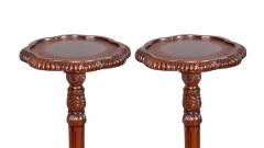 19th Century English Chippendale Style Pair Tripod Foot Candle Stand Pedestal - 3534270