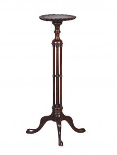 19th Century English Chippendale Style Pair Tripod Foot Candle Stand Pedestal - 3534314