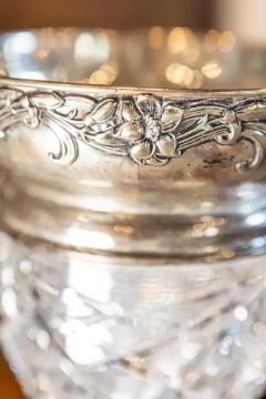 19th Century English Cut Crystal Vase with Sterling Silver Rim - 4079018