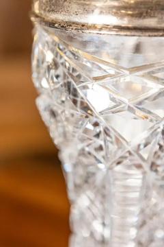 19th Century English Cut Crystal Vase with Sterling Silver Rim - 4079020