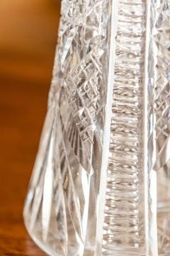 19th Century English Cut Crystal Vase with Sterling Silver Rim - 4079026