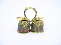19th Century English Gold Washed Sheffield Silverplate Equestrian Themed Inkwell - 3168883