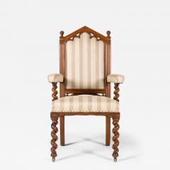 19th Century English Gothic Oak Armchair - 3617938