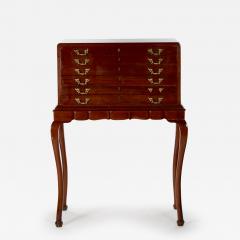 19th Century English Mahogany Wood Silver Flatware Chest - 3060447