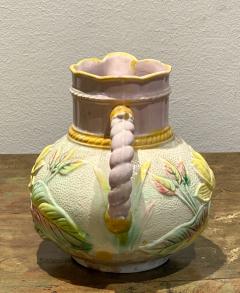 19th Century English Majolica Pitcher with Lotus - 1473928