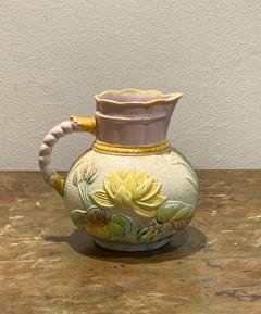 19th Century English Majolica Pitcher with Lotus - 1473931