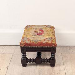 19th Century English Needlepoint Footstool - 4212276