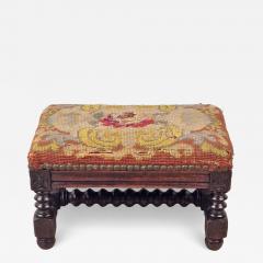 19th Century English Needlepoint Footstool - 4213885