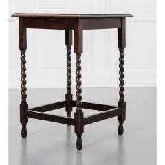 19th Century English Oak Barley Twist Square Table - 1742976