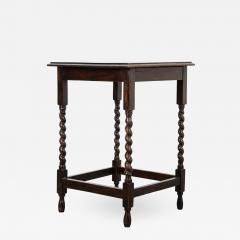 19th Century English Oak Barley Twist Square Table - 1743443