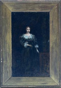 19th Century English Oil Painting on Canvas Victorian Woman Illegibly Signed - 4432327