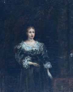 19th Century English Oil Painting on Canvas Victorian Woman Illegibly Signed - 4432382
