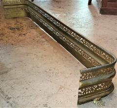 19th Century English Reticulated Brass Fender on Lions Paw Feet - 1875932