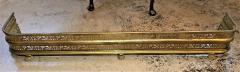 19th Century English Reticulated Brass Fender on Lions Paw Feet - 1875933