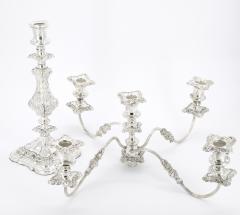 19th Century English Sheffield Silver Plated Five Light Convertible Candelabra - 4706226