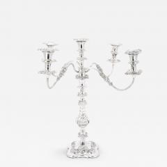 19th Century English Sheffield Silver Plated Five Light Convertible Candelabra - 4708320