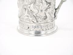 19th Century English Silverplate Barware Mug Depicting Knights in Battle - 3169004