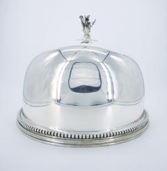 19th Century English Silverplate Meat Dome with Dragon Finial Handle - 3167131
